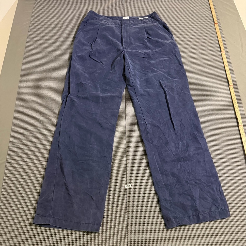 Gap Softsuit Trouser Navy Blue Pleated Wide Leg Pants Womens Size 4